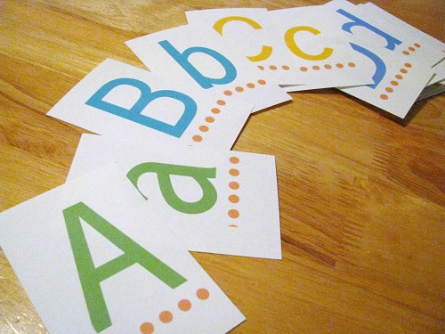 Alphabet Printable Collection Placed On The Table.