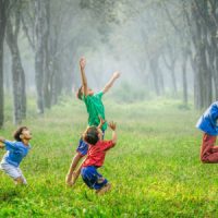 Active Kids Playing With Nature - Nature Activity.