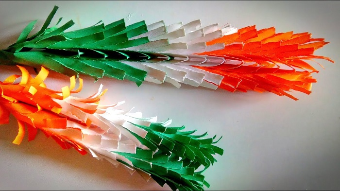 Resemblance Of Tricolors By Using Color Papers - Republic Day Concept.