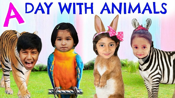 Kids Show Their Faces In Animal Bodies - Fun Element.