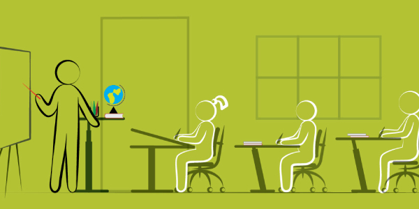 A Picture Representing The Sitting Pose Of Kids Near The Table In The Classroom Which Denoting Classroom Ergonomics.