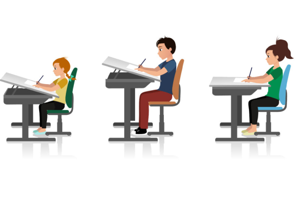 An Image Representing The Seating Arrangements of Children Near The Table In The Classroom