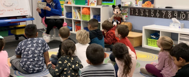 A teacher teaching childrens' in Kindergarten